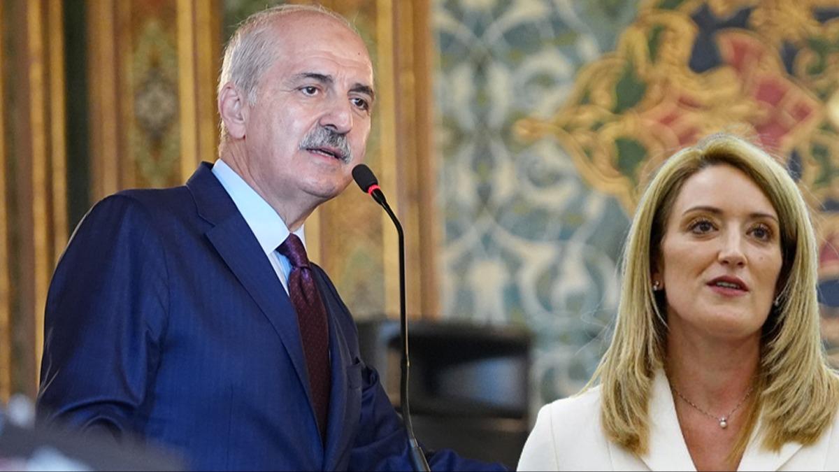 Seilmeden nceki szleri unutulmad! TBMM Bakan Kurtulmu'tan Metsola'ya ''Kbrs'' tepkisi