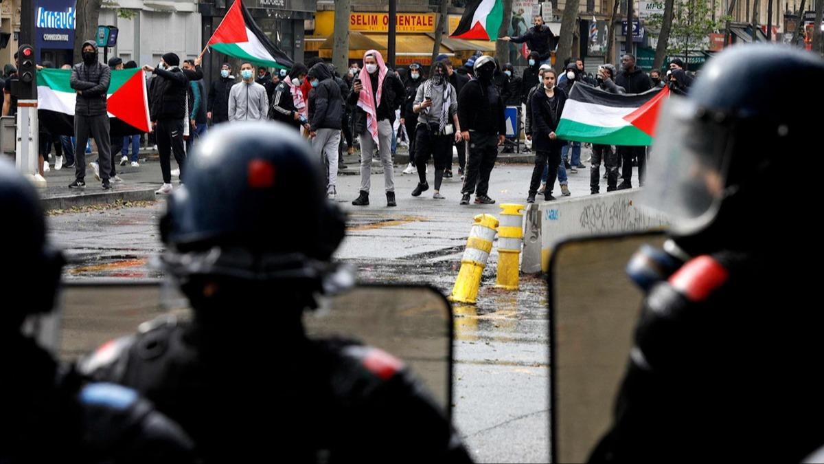 Fransa'dan skandal karar! srail'i protesto eden kiilere soruturma