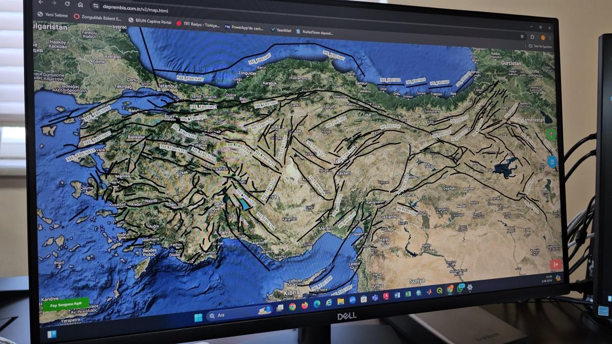 Deprem Bilgi Sistemi uygulamasna fay hatlar da eklendi