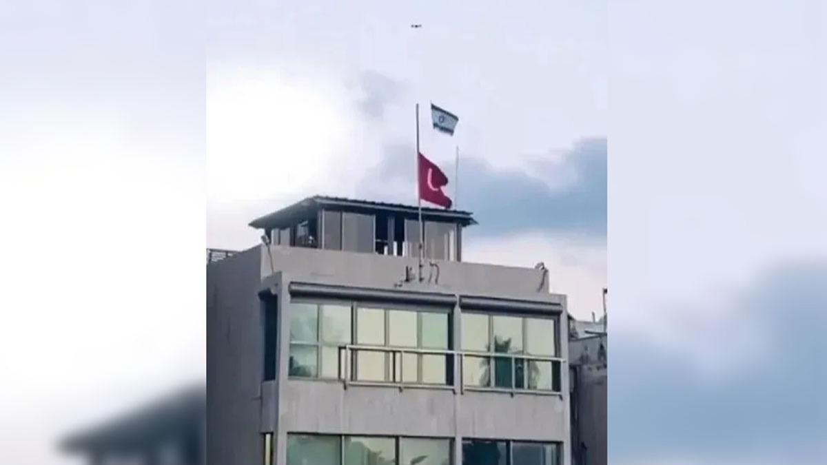 srail'de Trk Bayrana ynelik irkin provokasyon