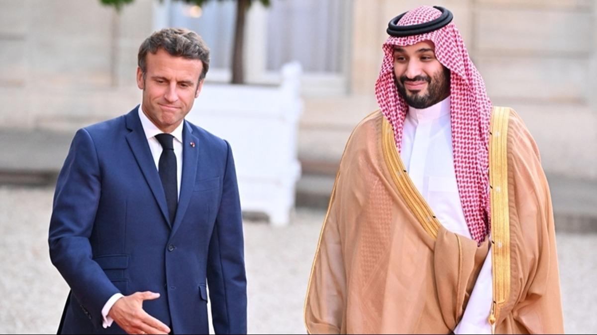 Suudi Arabistan Veliaht Prensi, Macron ile Orta Dou'daki gelimeleri grt