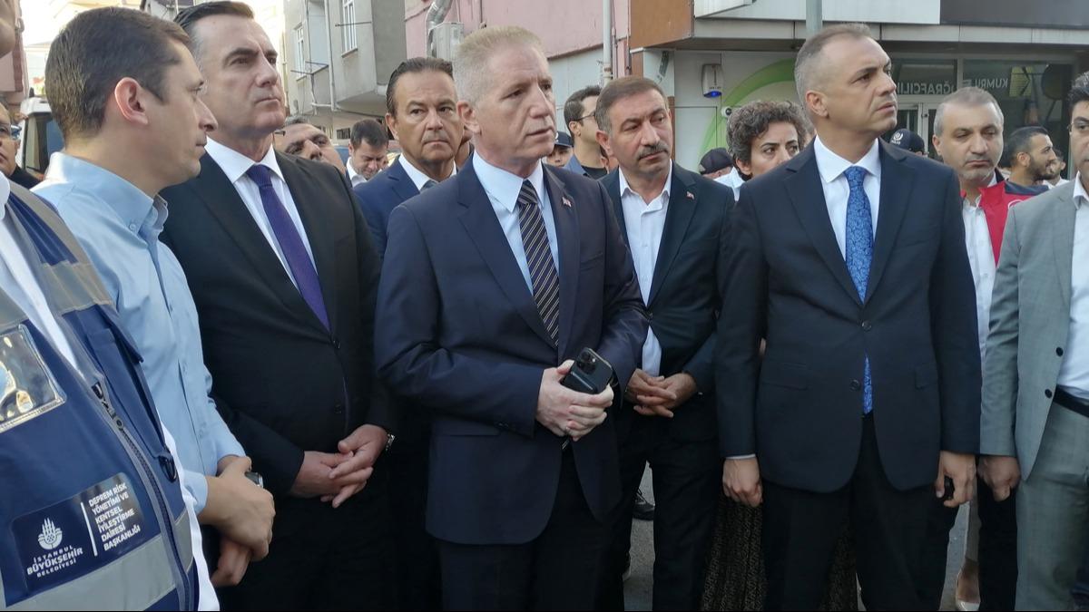 Vali Gl, Pendik'te ETT otobsnn binaya arpt olay yerinde vatandalarla grt