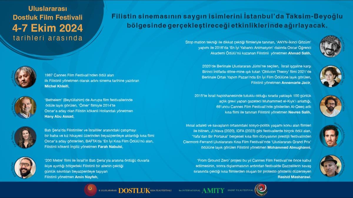 Filistinli ynetmenler Dostluk Film Festivali'nde buluacak