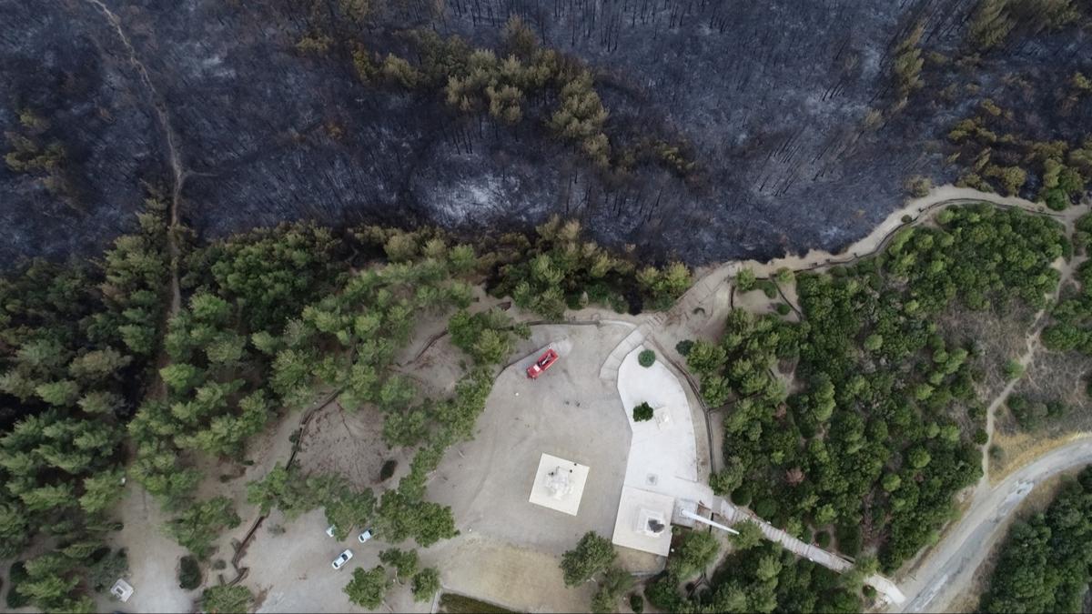 anakkale'de orman yangn! Son durum byle grntlendi