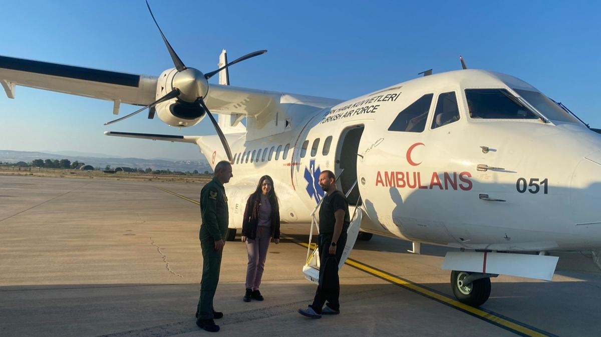 Hava Kuvvetlerine ait ambulans uak organ nakli iin havaland