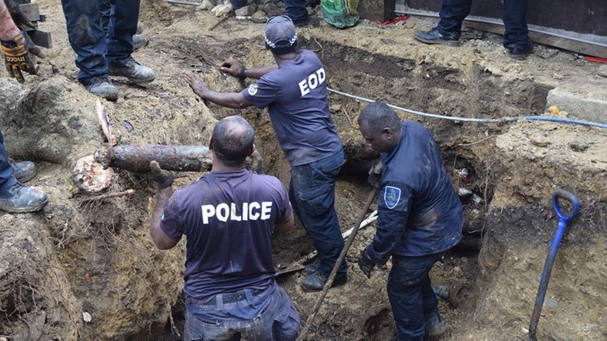 Kanalizasyon kazsnda 2. Dnya Sava'ndan kalma cephanelik kefedildi