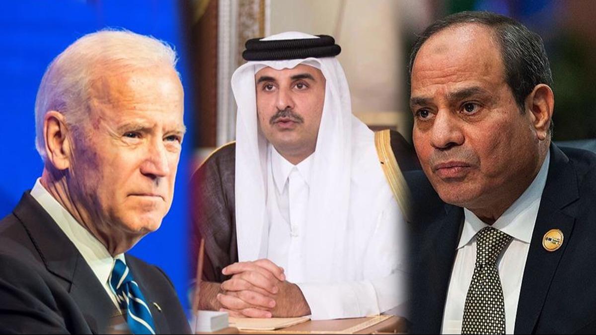 ABD Bakan Biden, Msr Cumhurbakan Sisi ve Katar Emiri eyh Temim ile Gazze'de atekes mzakerelerini grt