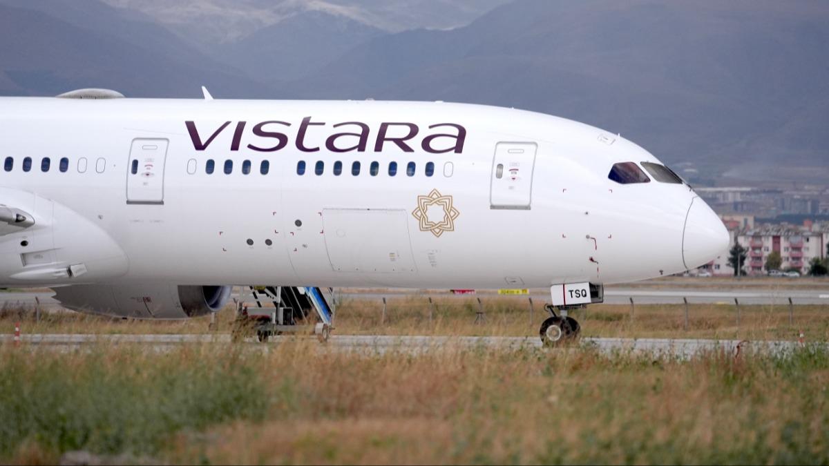 Bomba ihbar sonras Erzurum'a ini yapmak zorunda kalan yolcular iin Hindistan'dan yeni uak geldi