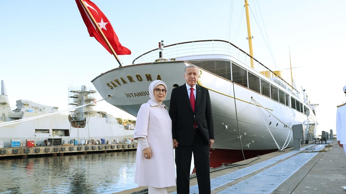 Cumhurbakan Erdoan'dan Savarona paylam