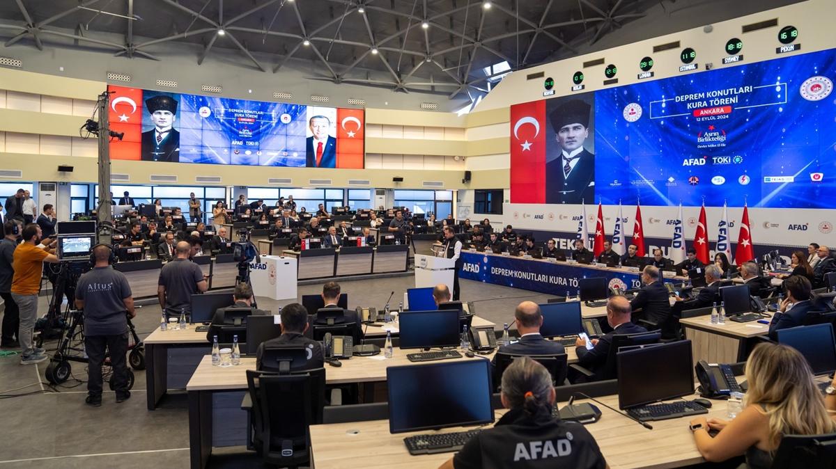 Yapm tamamlanan 24 bin 812 afet konutun teslimi iin kura