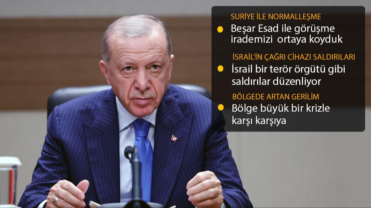 Cumhurbakan Erdoan: srail Lbnan'a saldrlarla sava blgeye yaymaya alyor