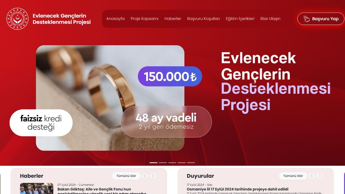 Bakanlktan ''evlilik kredisi'' iin zel internet sitesi