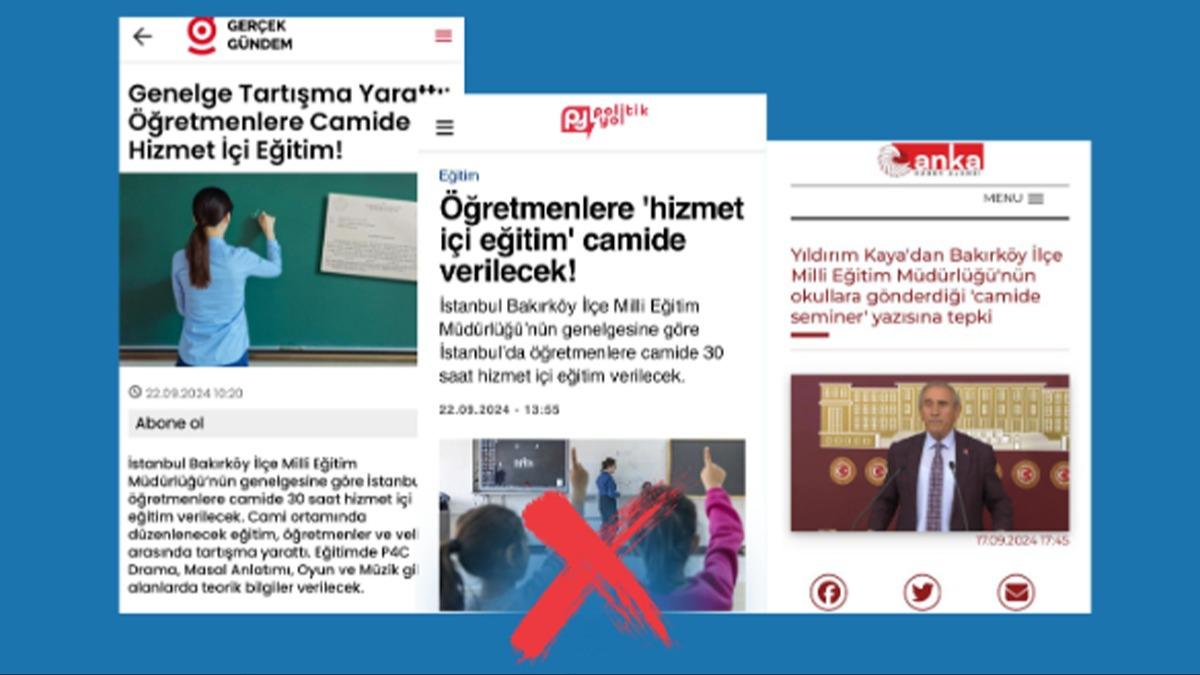 'retmenlere camide seminer verilecek' iddiasna yalanlama