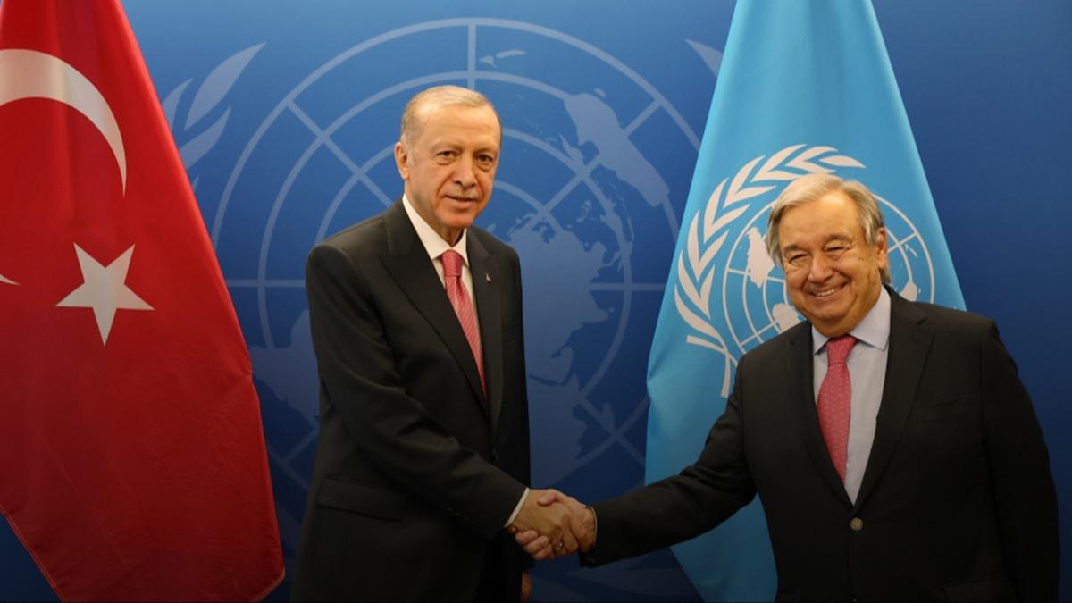 Cumhurbakan Erdoan, BM Genel Sekreteri Guterres ile grt