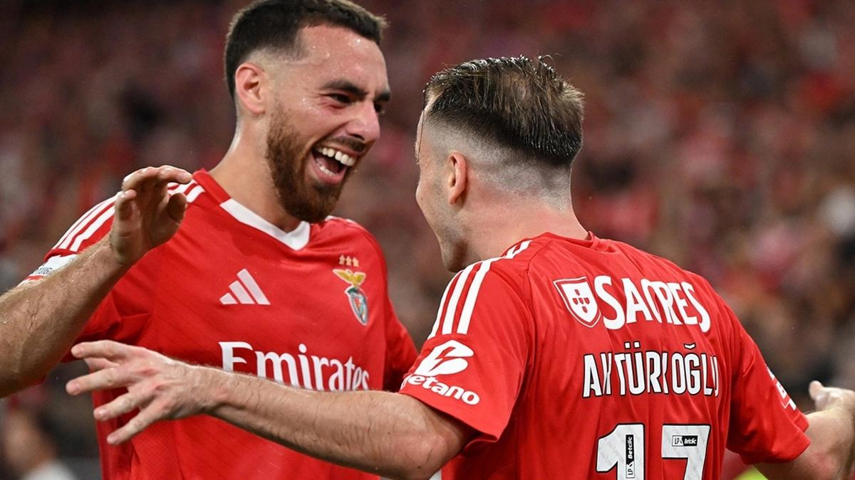 Portekiz'de Trk gecesi! Benfica'da Kerem ve Orkun sahne ald!