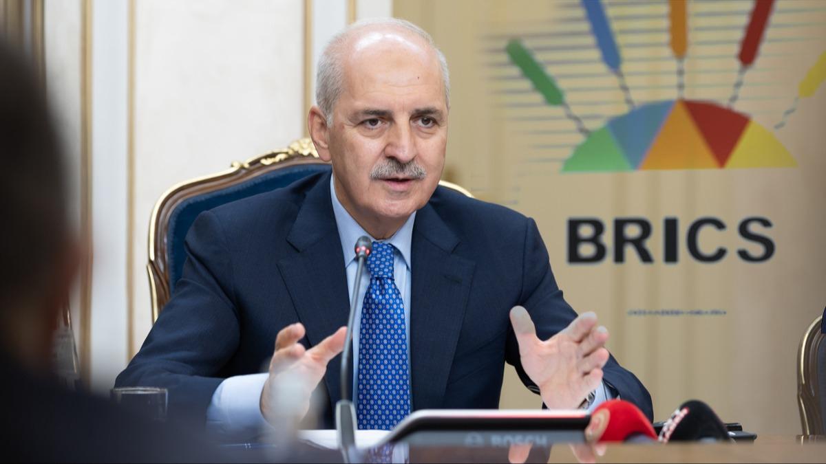 TBMM Bakan Kurtulmu'tan Rusya'da BRICS mesaj: Trkiye'nin yelii ciddi katk salayacak