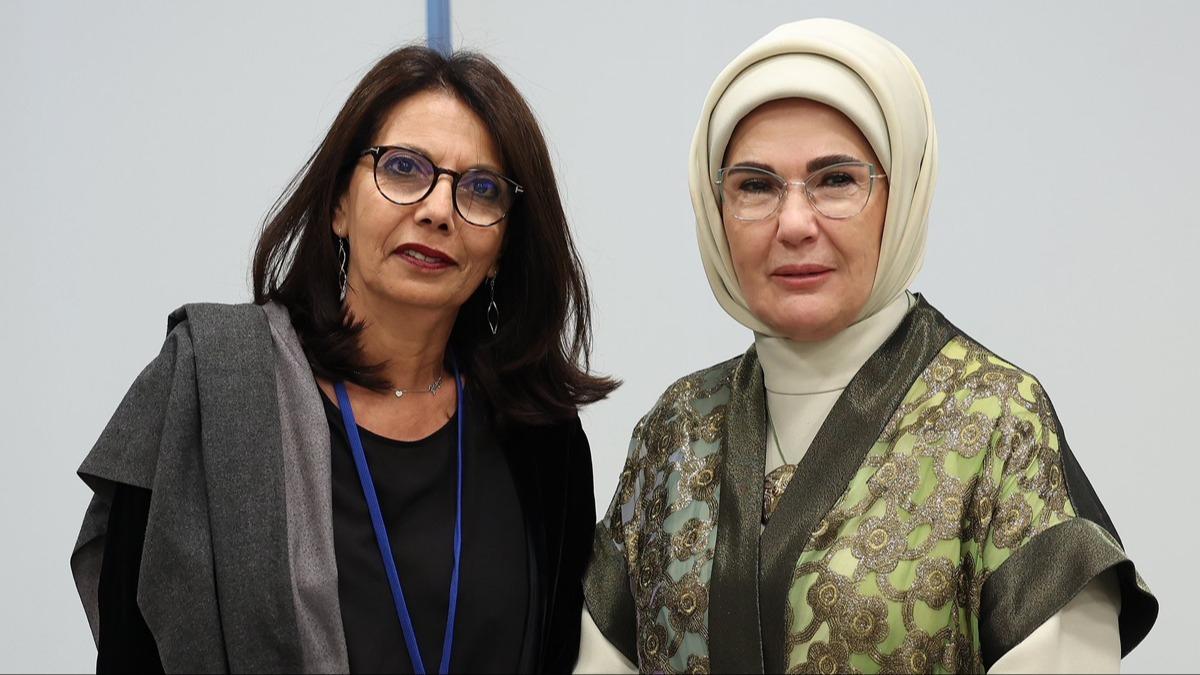 Emine Erdoan, BM ocuklara Ynelik iddet zel Temsilcisi Maalla M'jid ile Trkevi'nde bir araya geldi