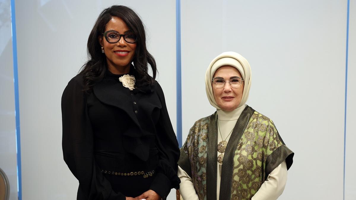 Emine Erdoan, New York'ta Malcolm X'in kz Ilyasah Shabazz' kabul etti