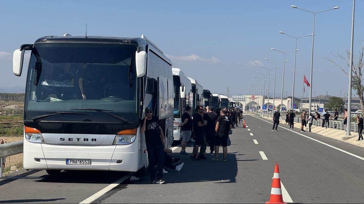 PAOK taraftarlar Galatasaray ma iin 40 otobsle geldi