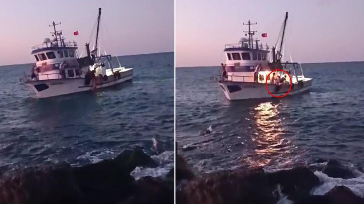 Samsun'da boulma tehlikesi geiren kii balklar tarafndan kurtarld