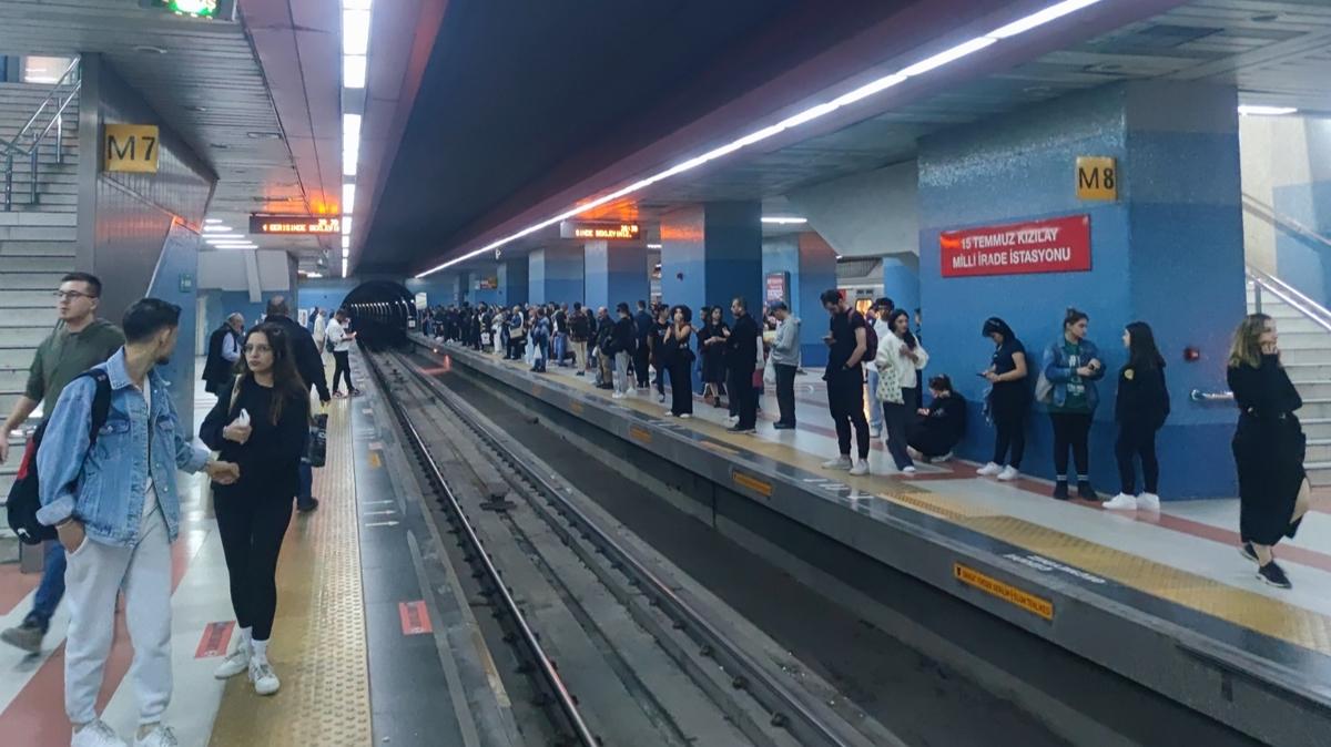 Ankara'da metro hattnda arza! Seferler bir sre durduruldu