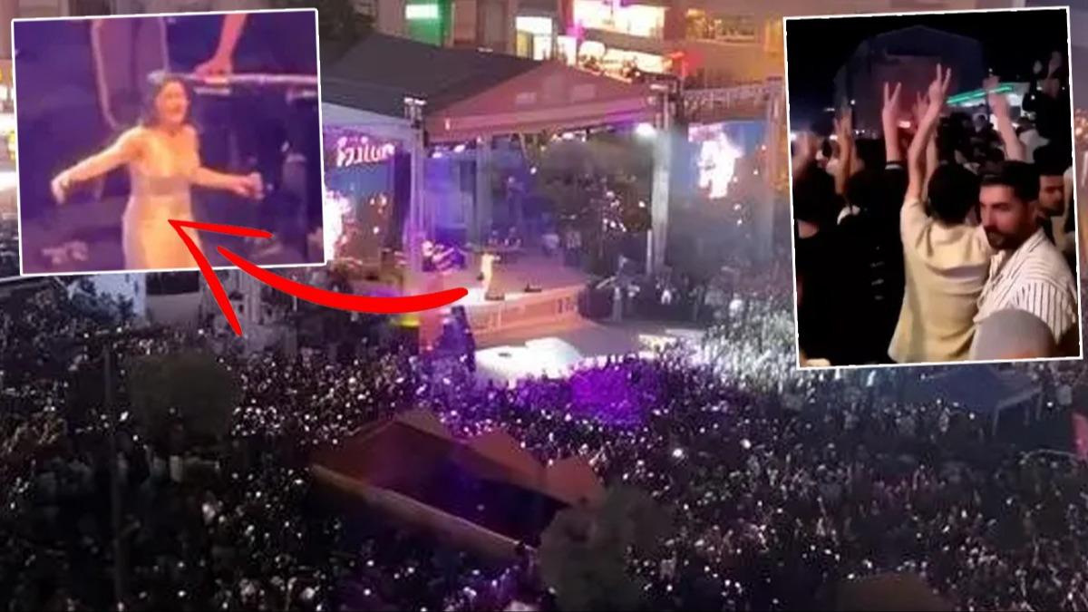 CHP'li Esenyurt Belediyesi'nin konserinde skandal grntler! Terristba calan iin slogan attlar