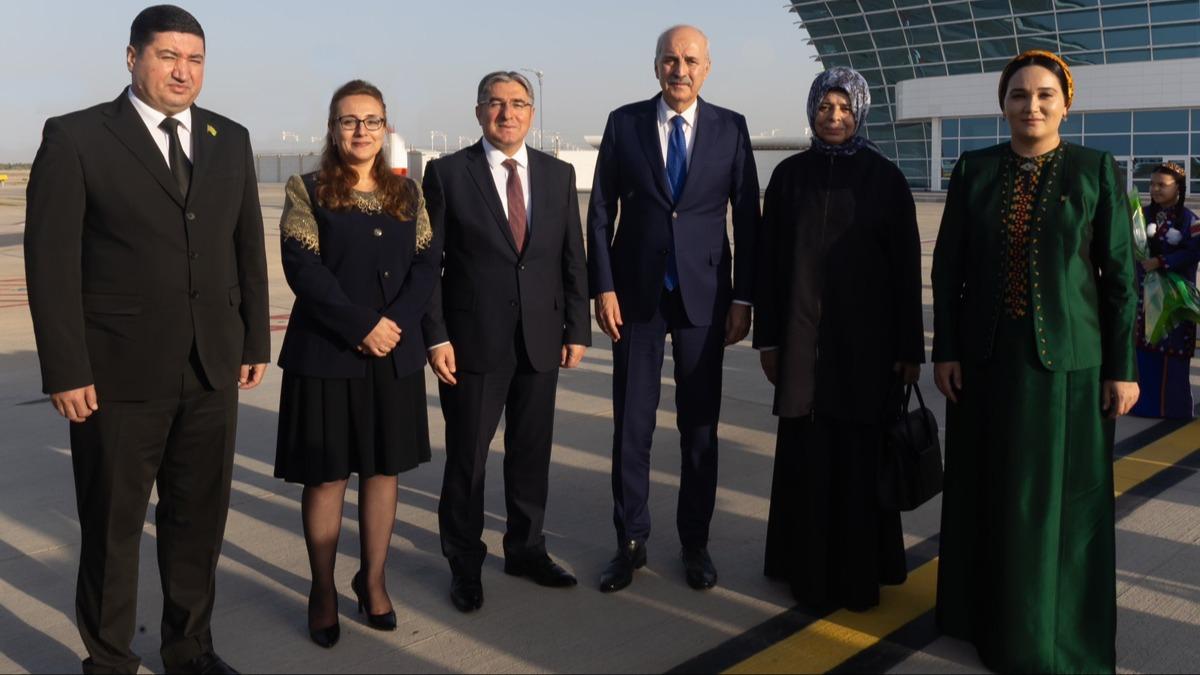 TBMM Bakan Kurtulmu, Trkmenistan'da! Akabat'ta nemli temaslarda bulunacak 