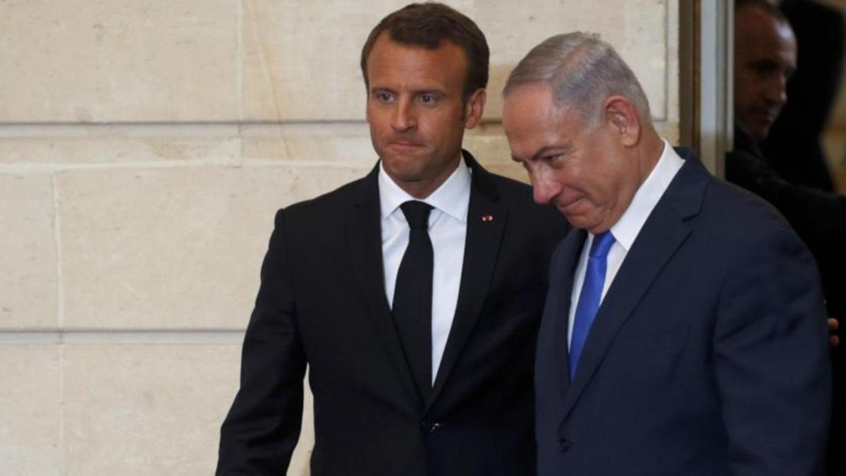 Macron'dan Netanyahu'ya souk du: srail'in nasl kurulduunu unutma!