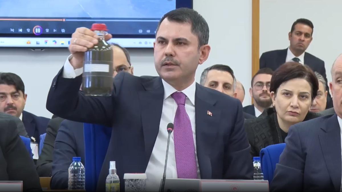 Bakan Kurum kirli suyu TBMM'ye getirip CHP'lilere seslendi: Daha iyi anlatmak istedik