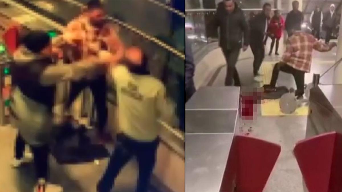 Marmaray'da taknlk kard bacandan vuruldu! O anlar kameraya yansd