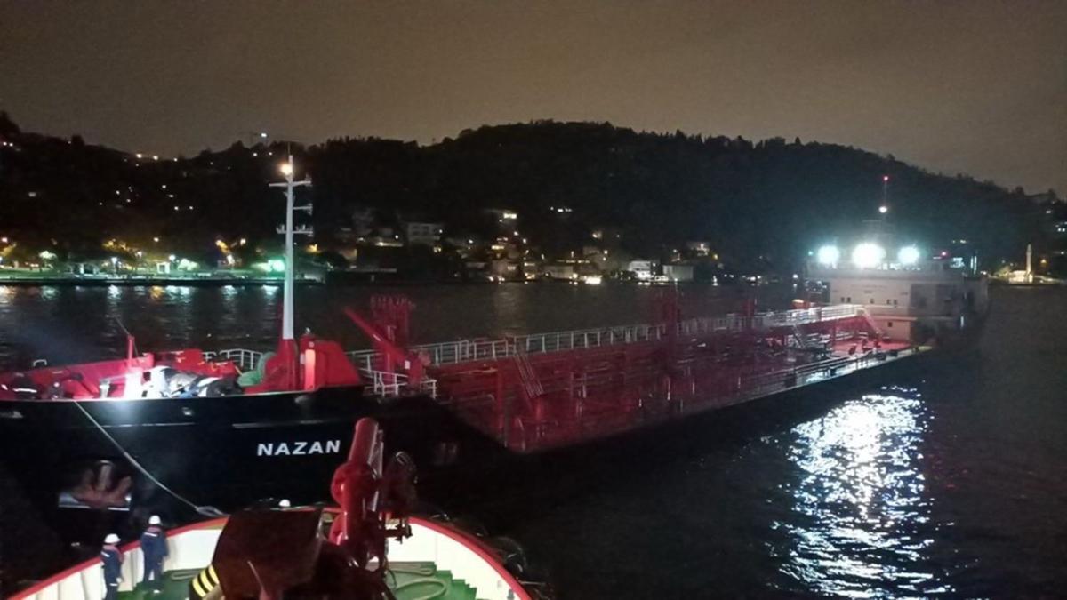 114 metre uzunluundaki tanker arza yapt: stanbul Boaz'nda gemi trafii ift ynl askya alnd