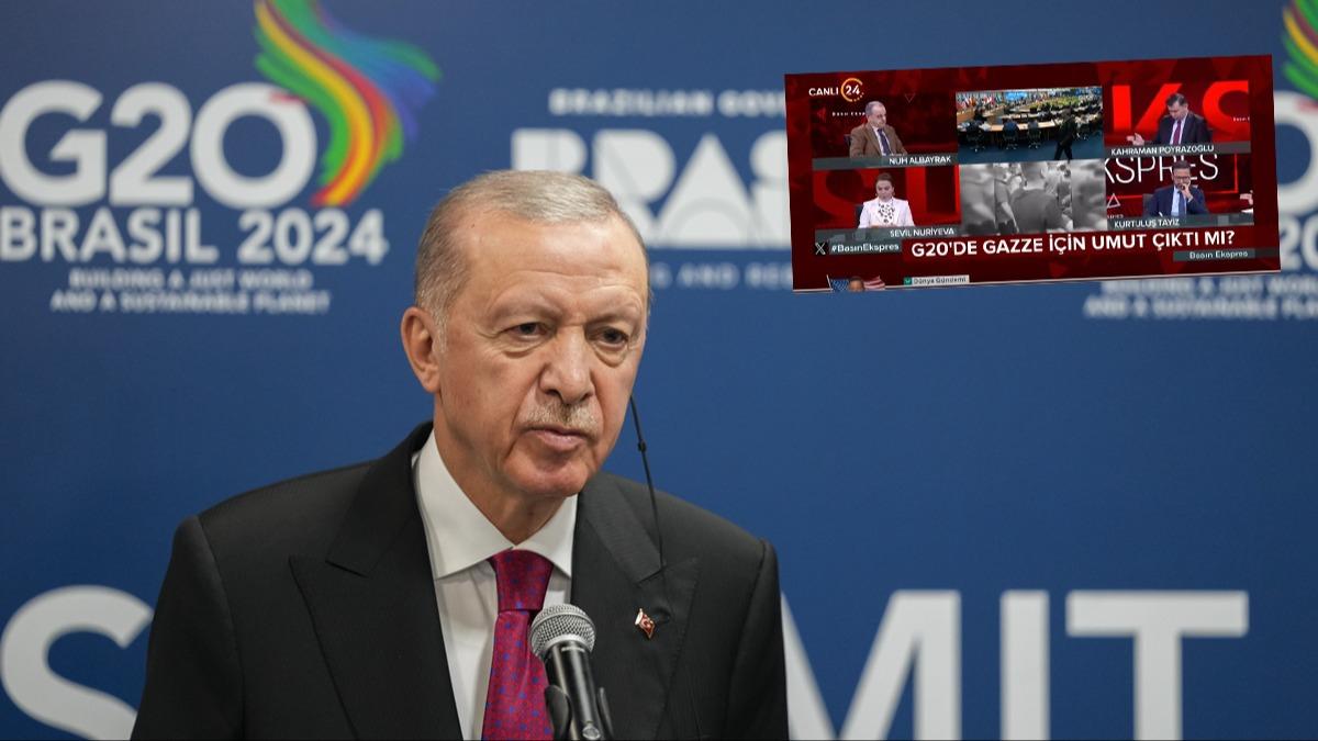 Trkiye'den G-20 Zirvesi'nde Gazze vurgusu: srail'e kar en byk mcadeleyi veren isim Cumhurbakan Erdoan'dr