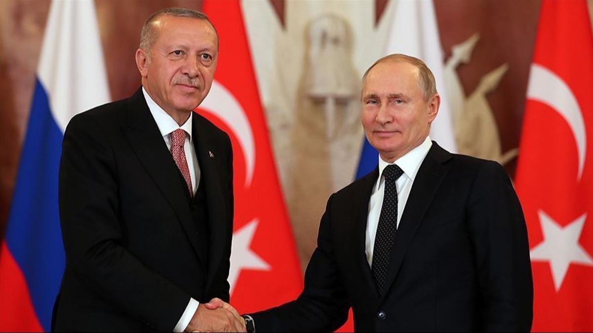 Cumhurbakan Erdoan'dan Putin ile kritik grme: Ticaret hacmine vurgu yapld