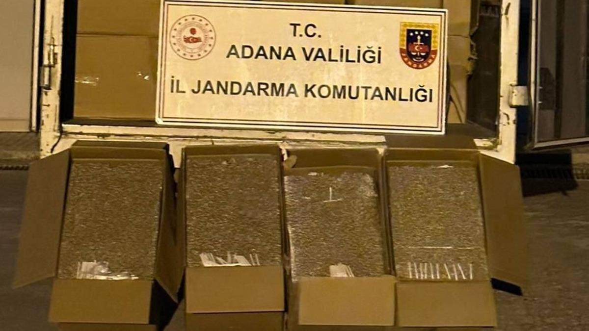 Adana'da 2 milyon 475 bin bandrolsz makaron ele geirildi