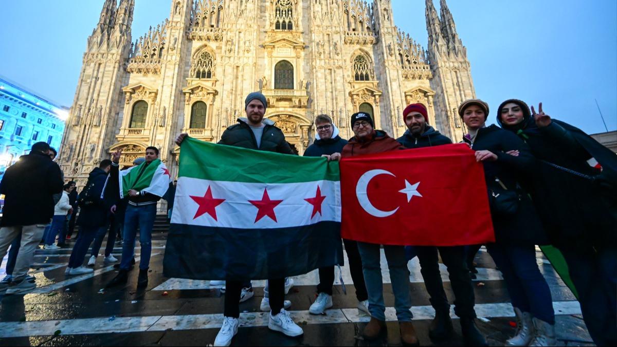 Tarihi gn! Avrupa'da meydanlar 'zgr Suriye' sesleriyle inledi