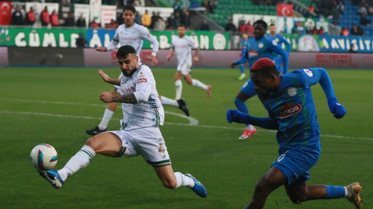 Rizespor ile Konyaspor puanlar paylat