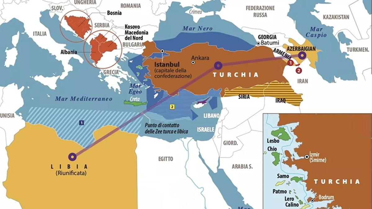 ”2053-Birleşik Türkiye Devletleri”… İtalyan basınından dikkat çeken harita