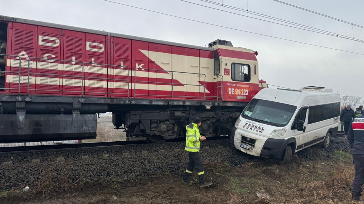 Krklareli'nde yk treni servise arpt: Yarallar var