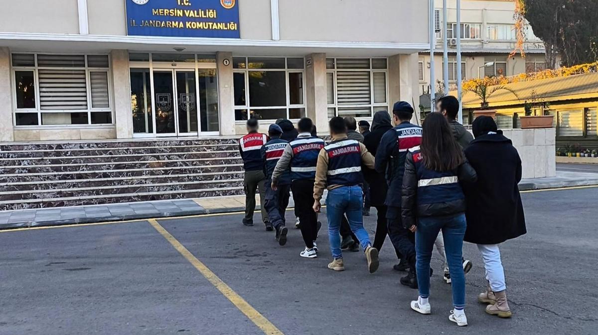 Mersin merkezli DEA operasyonunda yakalanan 7 zanldan 6's tutukland