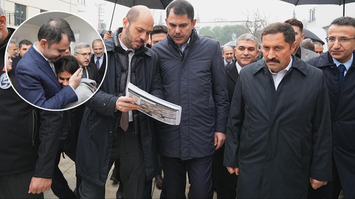 Bakan Kurum Hatay'da tek tek inceledi! ocuklara sz de verdi! 