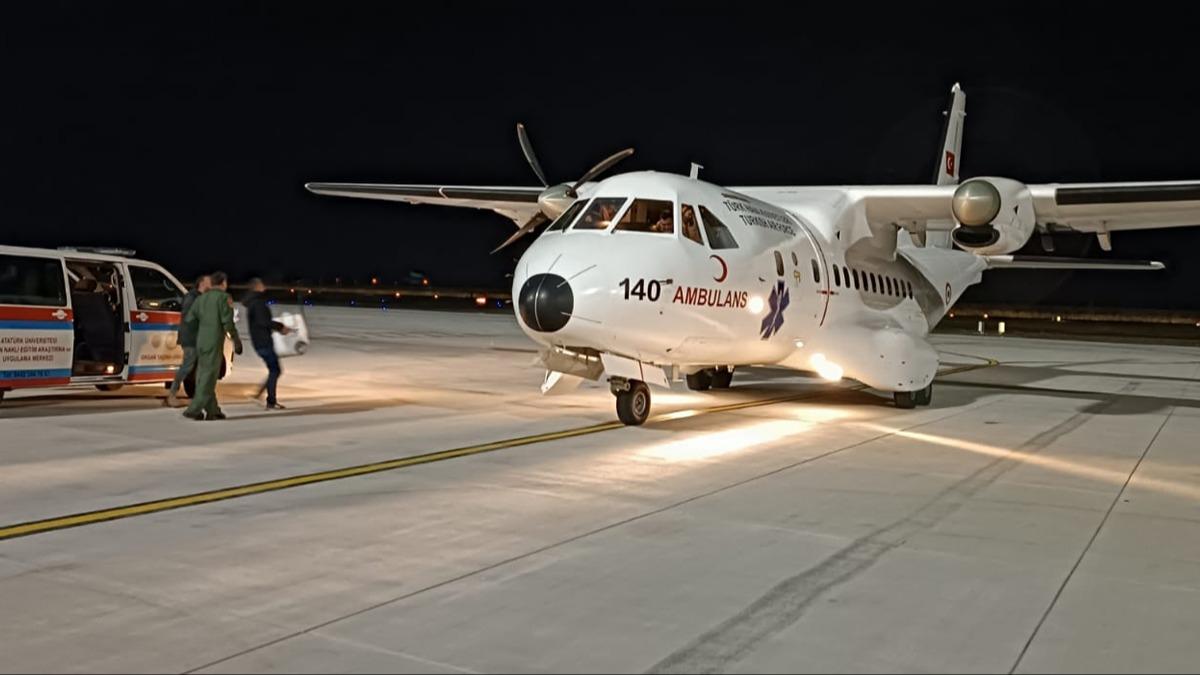 Hava Kuvvetlerine ait ambulans uak Ordu'dan Erzincan'a karacier grefti ulatrd