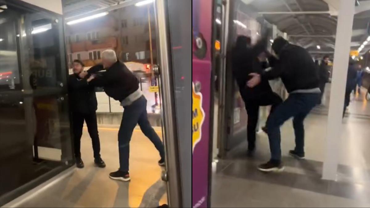 Metro istasyonunda yumruklar havada uutu 