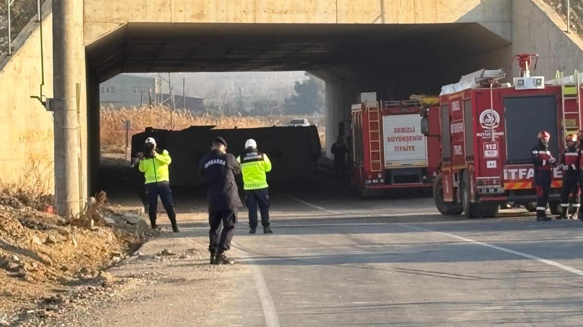 Denizli'de ii tayan midibs devrildi: l ve yarallar var
