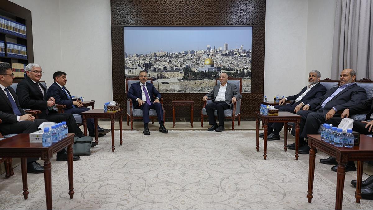 Bakan Fidan, Katar'da Hamas heyetiyle bir araya geldi! Gndem: Gazze