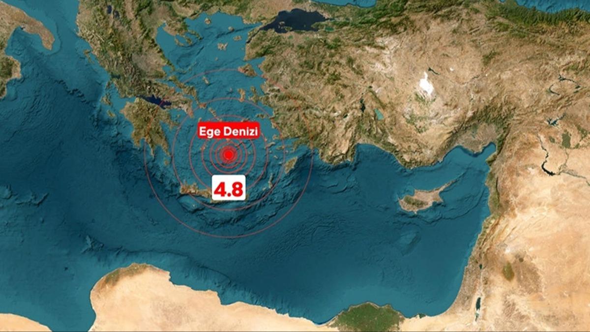 Ege Denizi'nde 4,8 byklnde deprem                                     