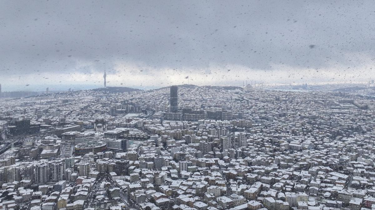 stanbul'a kar ya uyars! Saat verildi