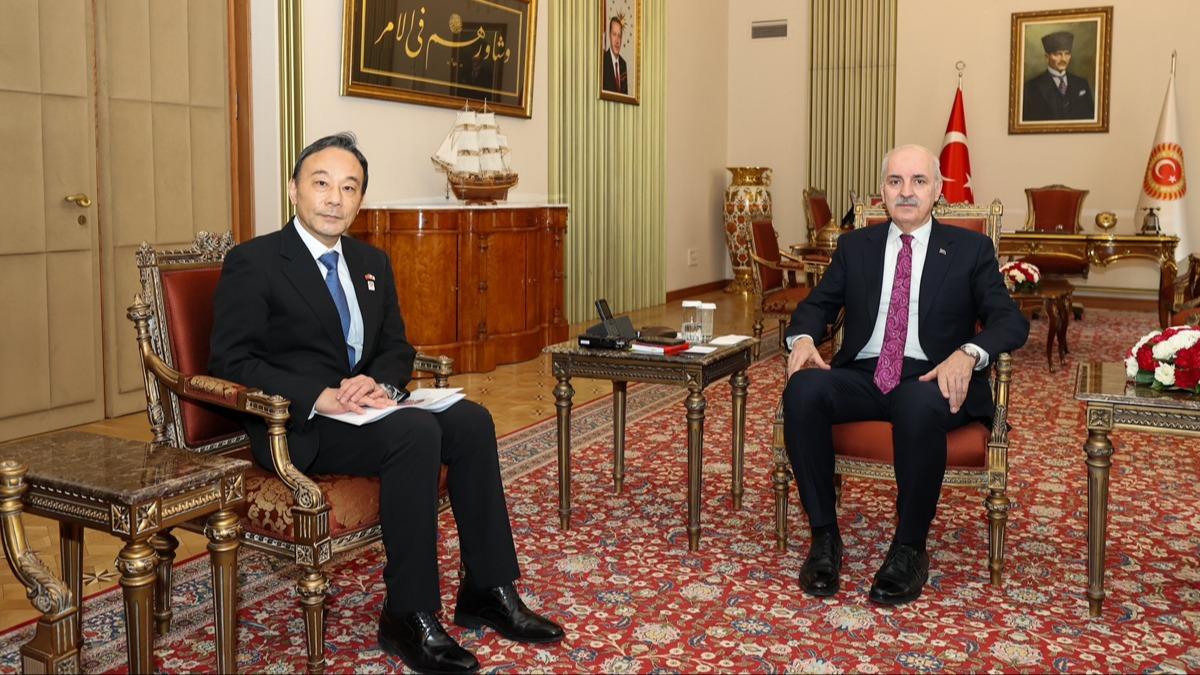 TBMM Bakan Kurtulmu, Japonya'nn Ankara Bykelisi Takahiko ile grt