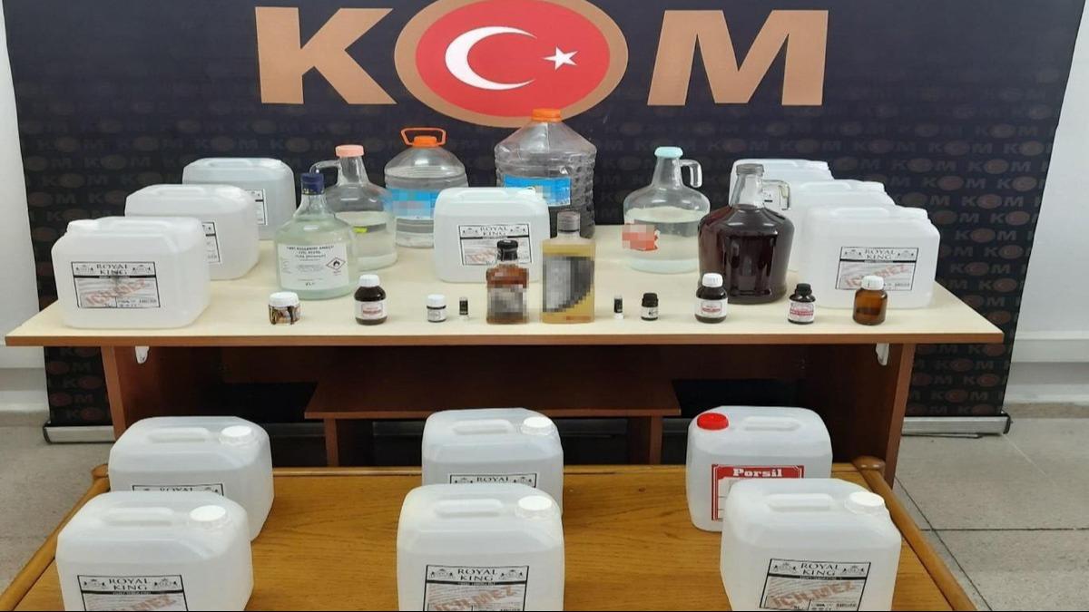 Burdur'da sahte iki operasyonu: 185 litre etil alkol ele geirildi 