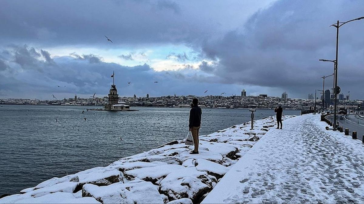 stanbul'da deniz ulamna kar ya engeli