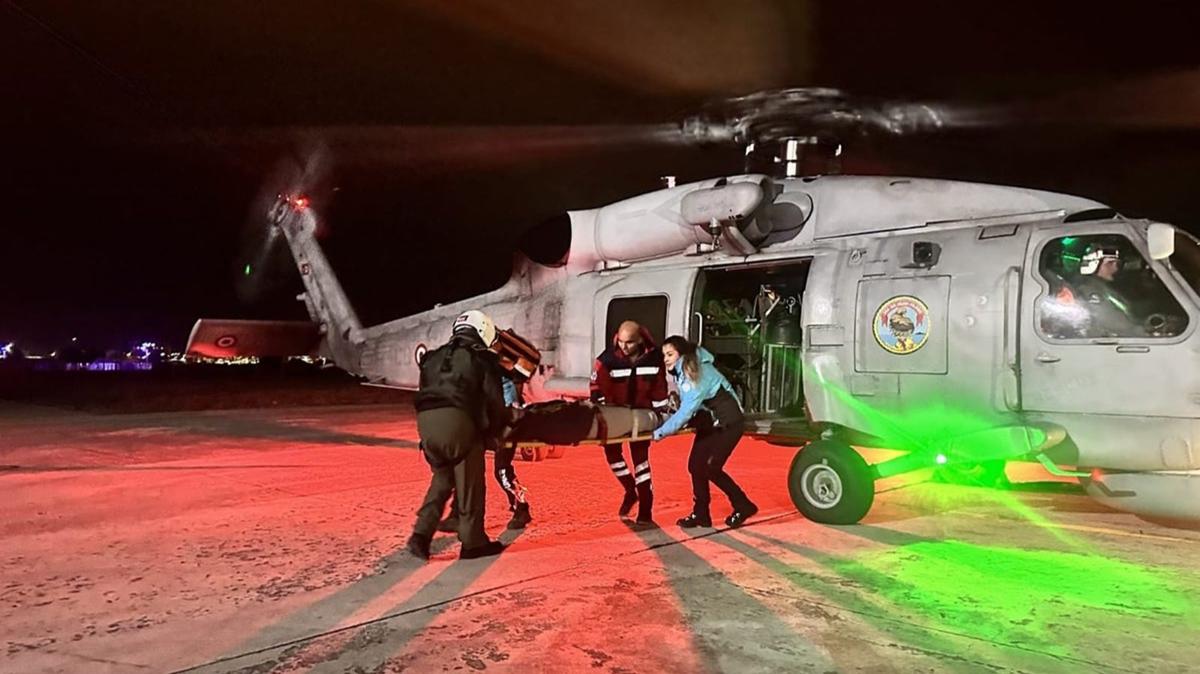 Gkeada'da zamanla yar! Askeri helikopter havaland